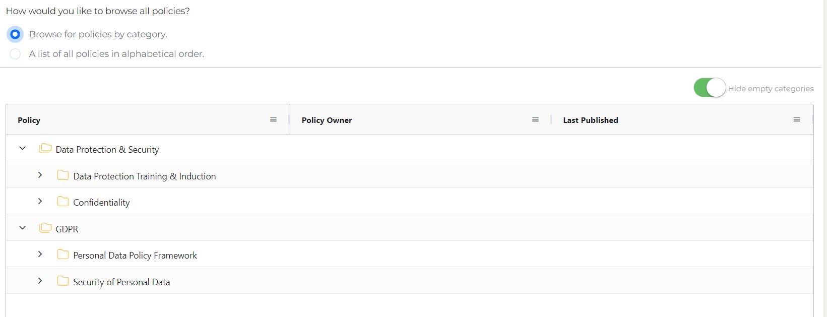 ProtectPlus - Policies - All Policies - Browse Policies