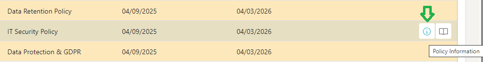ProtectPlus - Policy information button