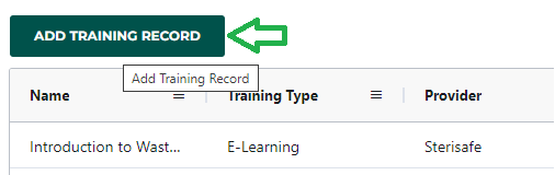 Learning - Add training record