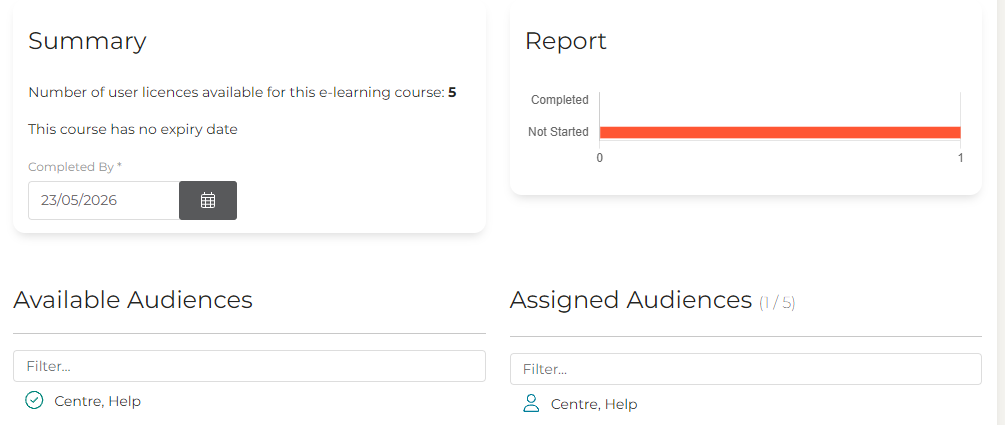Learning centre - assign staff